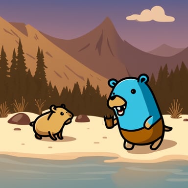 The go blue gopher, except it's a capybara instead.