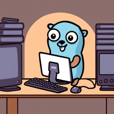 Go Blue Gopher in computer