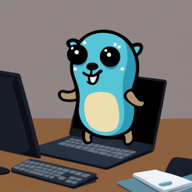Go Blue Gopher in computer