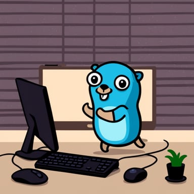 Go Blue Gopher in computer