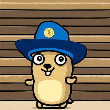 Go Blue Gopher wearing a bbaktaeho hat