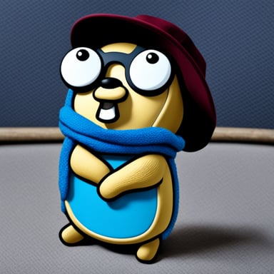 Go Blue Gopher wearing a bbaktaeho hat