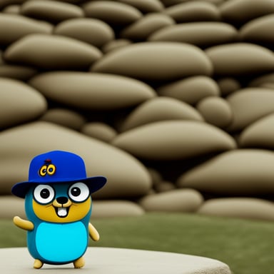 Go Blue Gopher wearing a bbaktaeho hat
