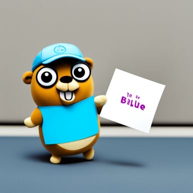 Go Blue Gopher holding a piece of paper with bbaktaeho written on it.