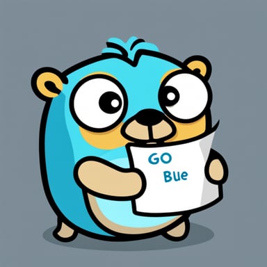 Go Blue Gopher holding a piece of paper with bbaktaeho written on it.