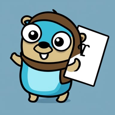 Go Blue Gopher holding a piece of paper with Leo written on it.