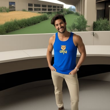 Wearing shirts written Go Blue Gopher as Leo