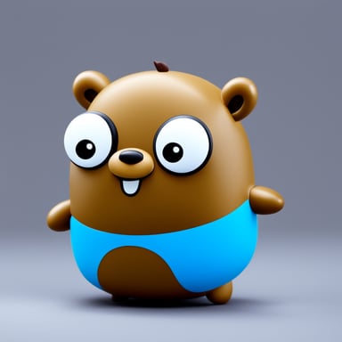 Draw Go Blue Gopher with bbakateho written on its belly.
