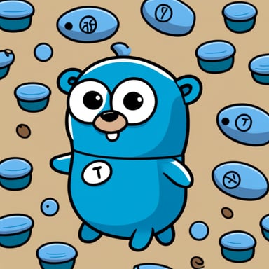 Draw Go Blue Gopher with bbakateho written on its belly.