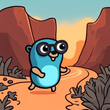 Go Blue Gopher coding with Rust language.