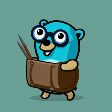 Go Blue Gopher coding with Rust language.