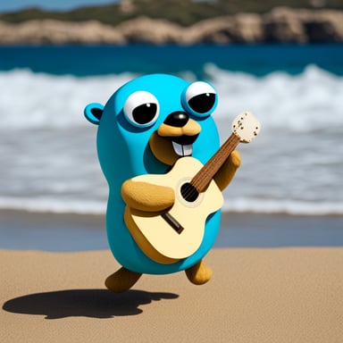 Go Blue Gopher at the beach in Cyprus.