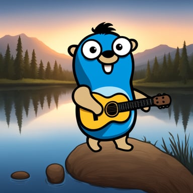 Go Blue Gopher as a blue happy 2D Huckleberry Finn gopher.