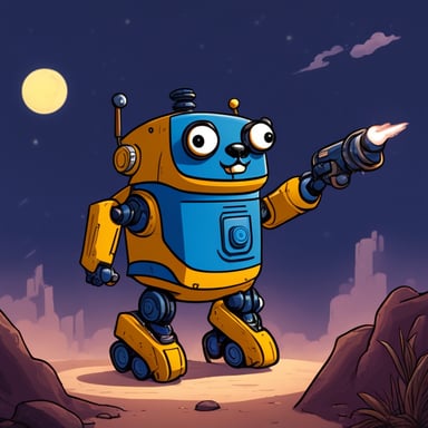 Go blue gopher robot