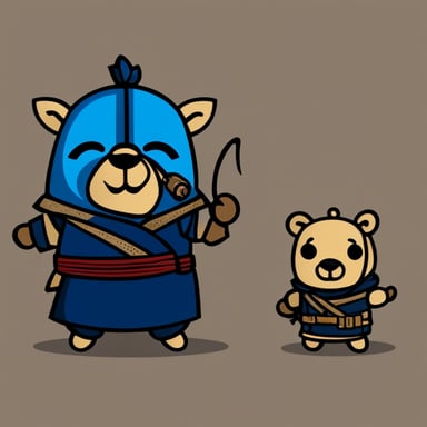 Go Blue Gopher dressed as a ronin or samurai.