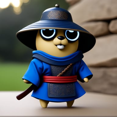 Go Blue Gopher dressed as a ronin or samurai.