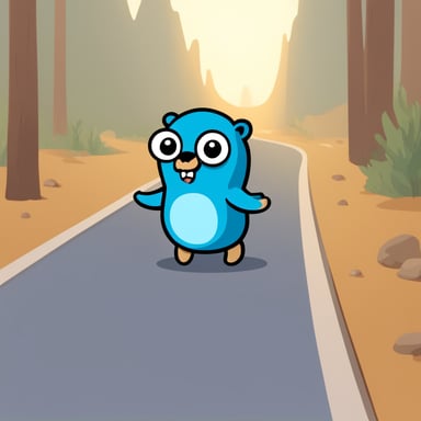 A 2D cartoon style simulator featuring Go Blue Gopher.
