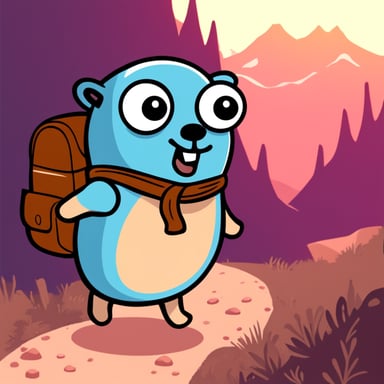 Happy Go Blue Gopher hiking.