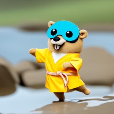 Go Blue Gopher as karate fighter gopher