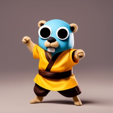 Go Blue Gopher as karate fighter gopher