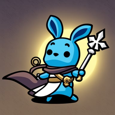 A go blue gopher wielding a Kingdom Hearts game Keyblade.