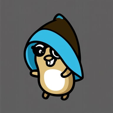 A go blue gopher in a black hood