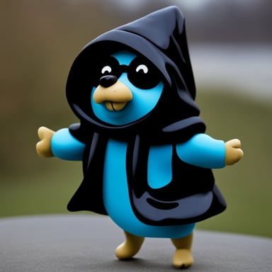 A go blue gopher in a black hood