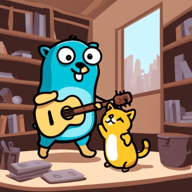 Go Blue Gopher with his cat