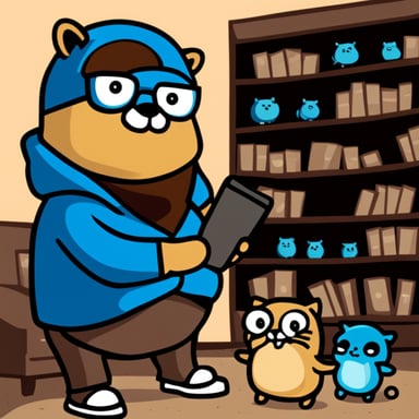 Go Blue Gopher with his cat