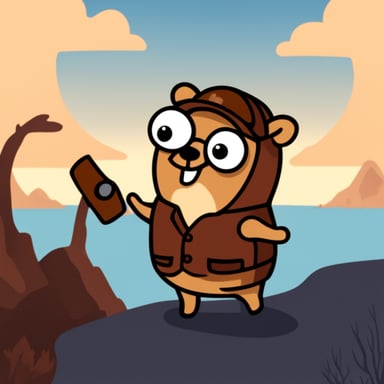 Go blue gopher as Ferris the Rust image character.