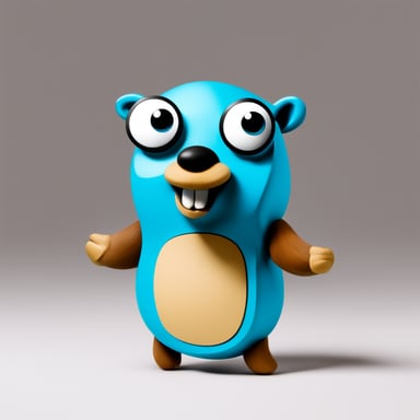 Go Blue Gopher on a white background, with text featuring cocos-ai collaborative confidential computing theme.