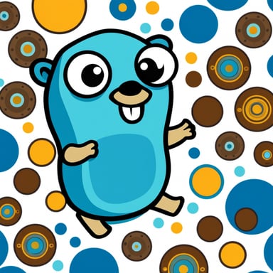 Go Blue Gopher on a white background, with text featuring cocos-ai collaborative confidential computing theme.