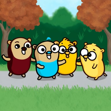 Go Blue Gopher and 3 happy gophers are reunited.