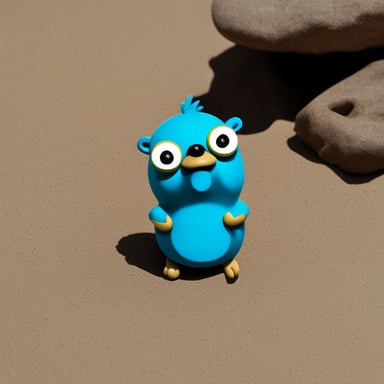 Go Blue Gopher, a unique blend of a happy blue gopher and a quiet Gremlin.