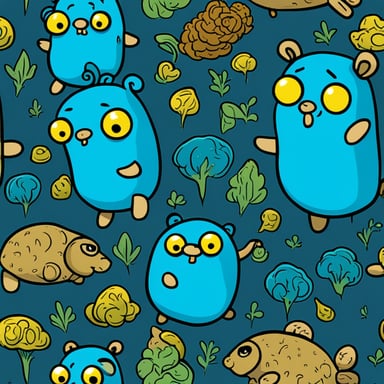 Go Blue Gopher, a unique blend of a happy blue gopher and a quiet Gremlin.
