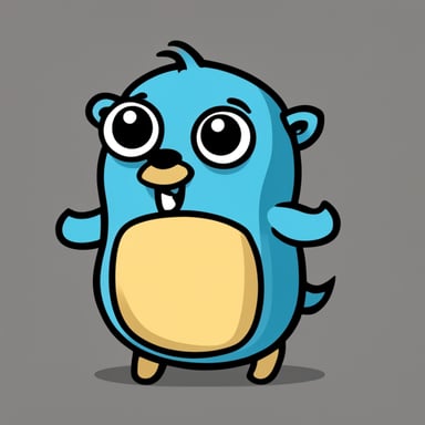 Go Blue Gopher as a cross between a blue gopher and a gremlin