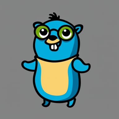 Go Blue Gopher as a cross between a blue gopher and a gremlin