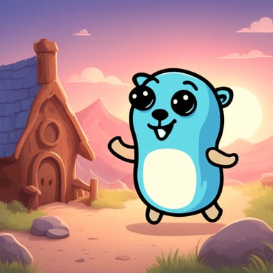 Go Blue Gopher as a happy character in a cartoon.