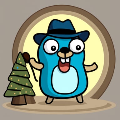 Go Blue Gopher as a happy character in a cartoon.