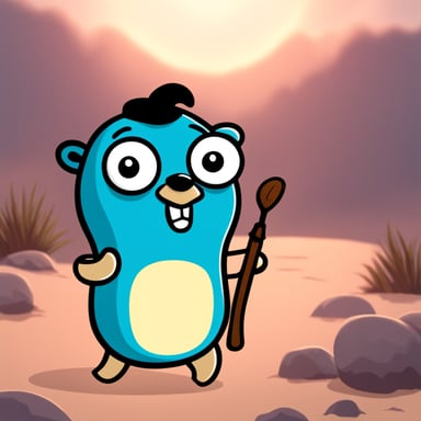 Go Blue Gopher as a happy character in a cartoon.