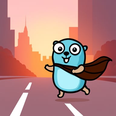 Go Blue Gopher running a marathon.