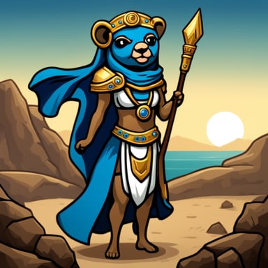 Go Blue Gopher represents Goddess Athena, embodying her wisdom and prowess in warfare.