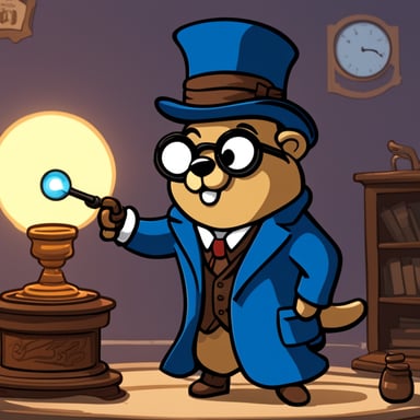 Go Blue Gopher as the blind Sherlock Holmes searching for fraudulent actions, stars in a captivating cartoon adventure.