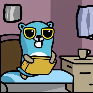 Go Blue Gopher saying good morning but in a raccoon MySpace GIF sorta way.