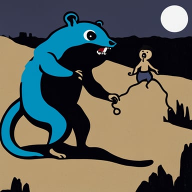 Go Blue Gopher as Goya's Saturn devouring his son, but it's a gopher eating a python.