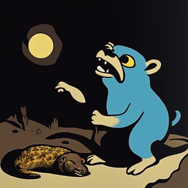 Go Blue Gopher as Goya's Saturn devouring his son, but it's a gopher eating a python.