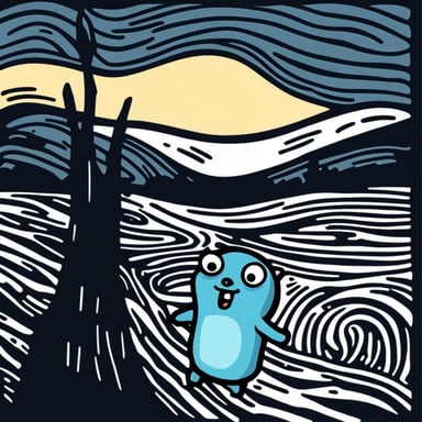 Go Blue Gopher as The Scream by Edvard Munch