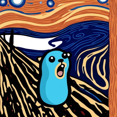 Go Blue Gopher as The Scream by Edvard Munch