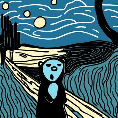 Go Blue Gopher as The Scream by Edvard Munch
