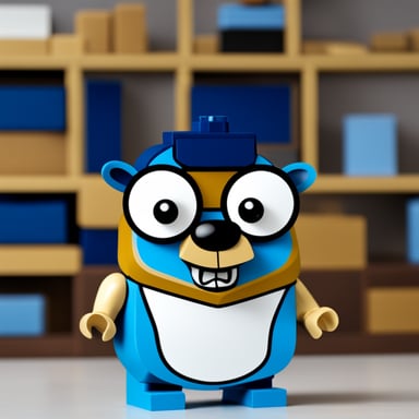 Go Blue Gopher as a Lego figure.